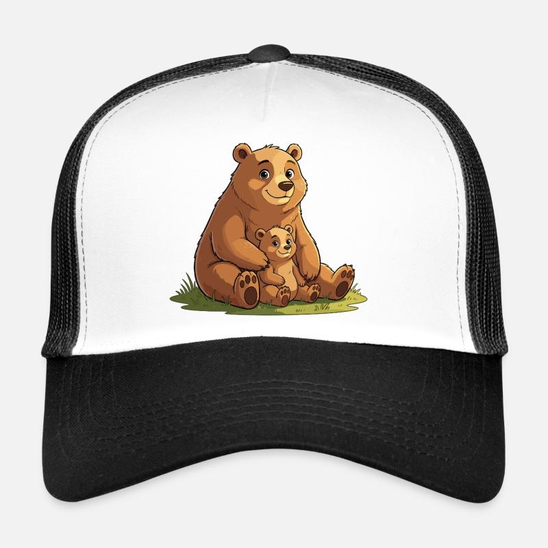 Douce maman ourse avec un petit Casquette trucker 