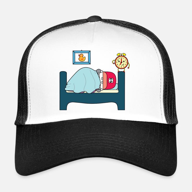 Scène de dessin animé Duck Sleepy à l’heure du coucher Casquette trucker 