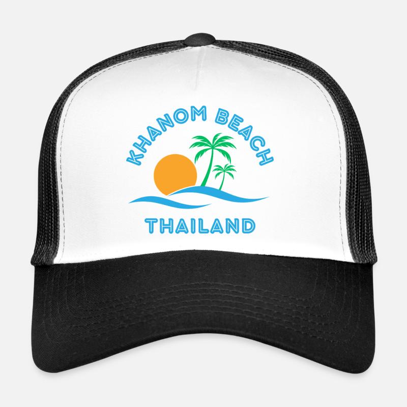 Khanom Beach Thailand Sunset Palm Trucker Cap