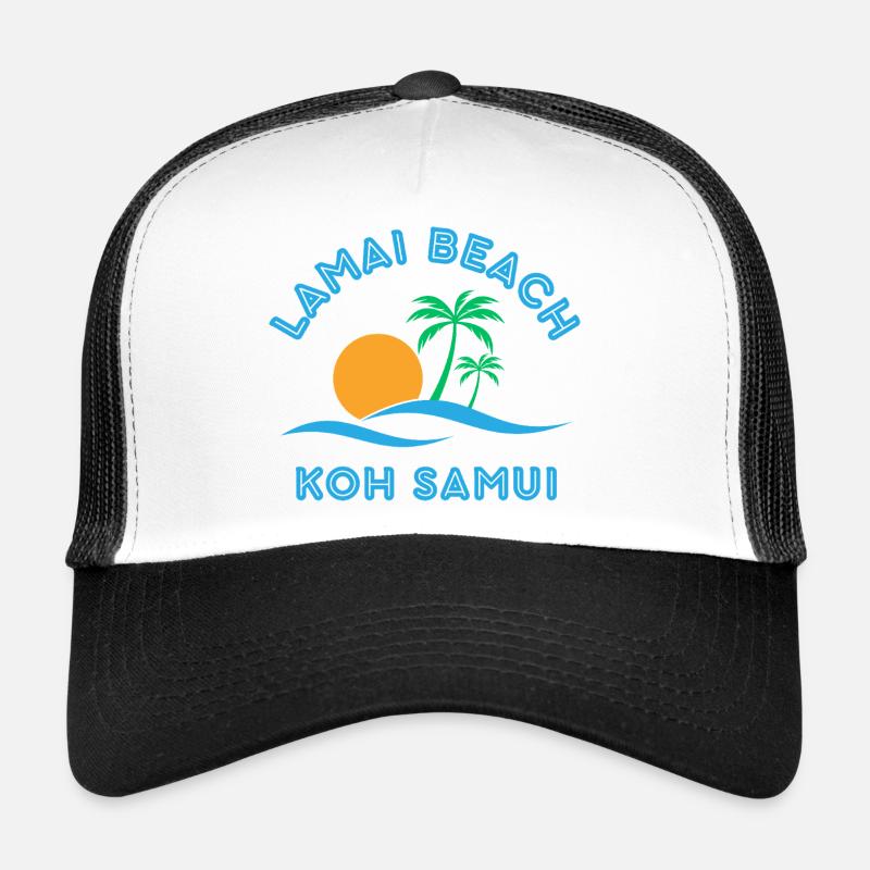 Lamai Beach Koh Samui Palm Sunset Trucker Cap
