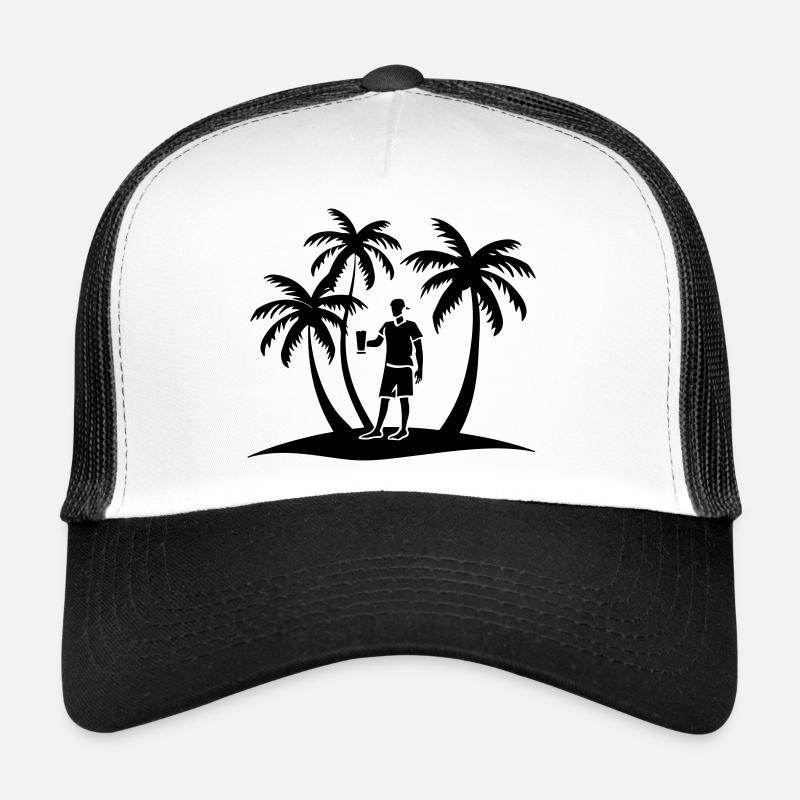 Silhouette de la visite des palmiers de vacances Casquette trucker 