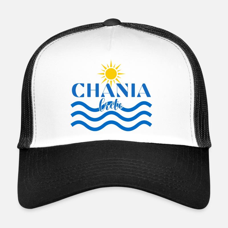 Chania Crete Sun and waves - Trucker Cap - white/black