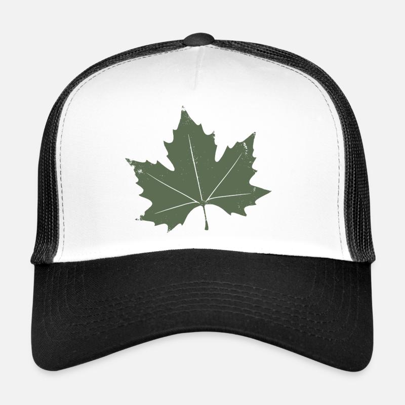Feuille d’érable verte Casquette trucker 