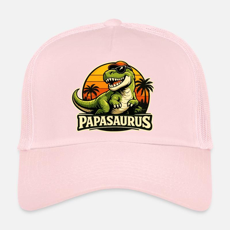 Déclaration sur Papasaurus Retro Dino pour la fête des pères Casquette trucker 
