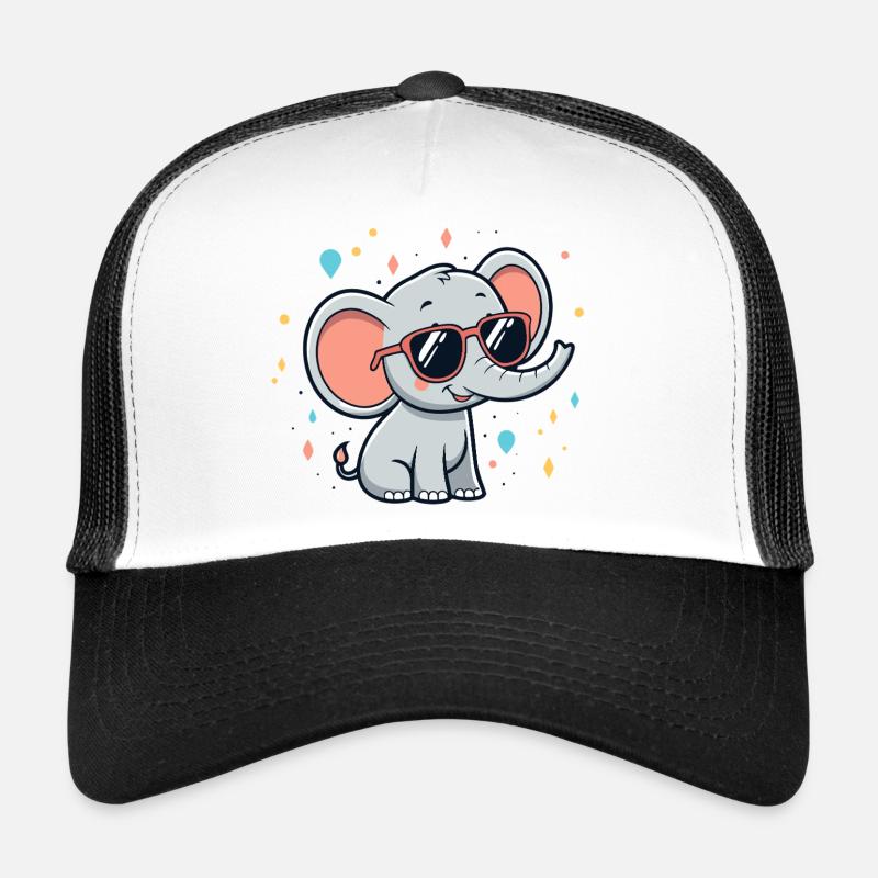 Schimmernde Elefanten-Sonnenbrille Trucker Cap