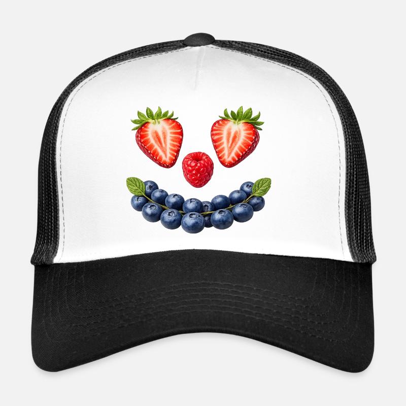 Berries Face - Trucker Cap - white/black