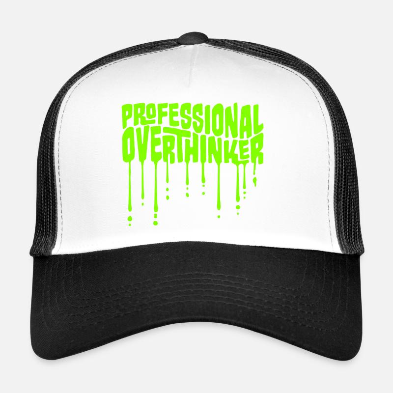 Professional Overthinker Funny Brooding Anxiety Logo Trucker Cap