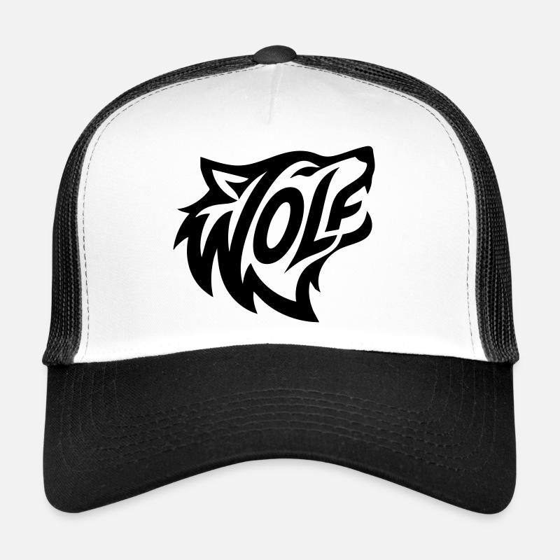 Wilder Wolf - Trucker Cap - Weiß/Schwarz