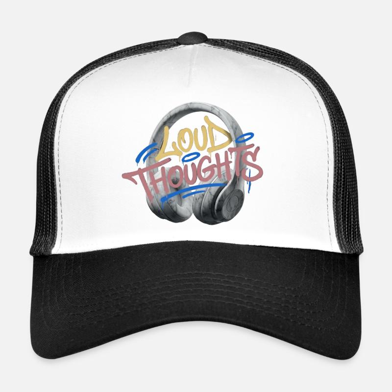 Graffiti de pensées bruyantes - Casquette trucker  - blanc/noir