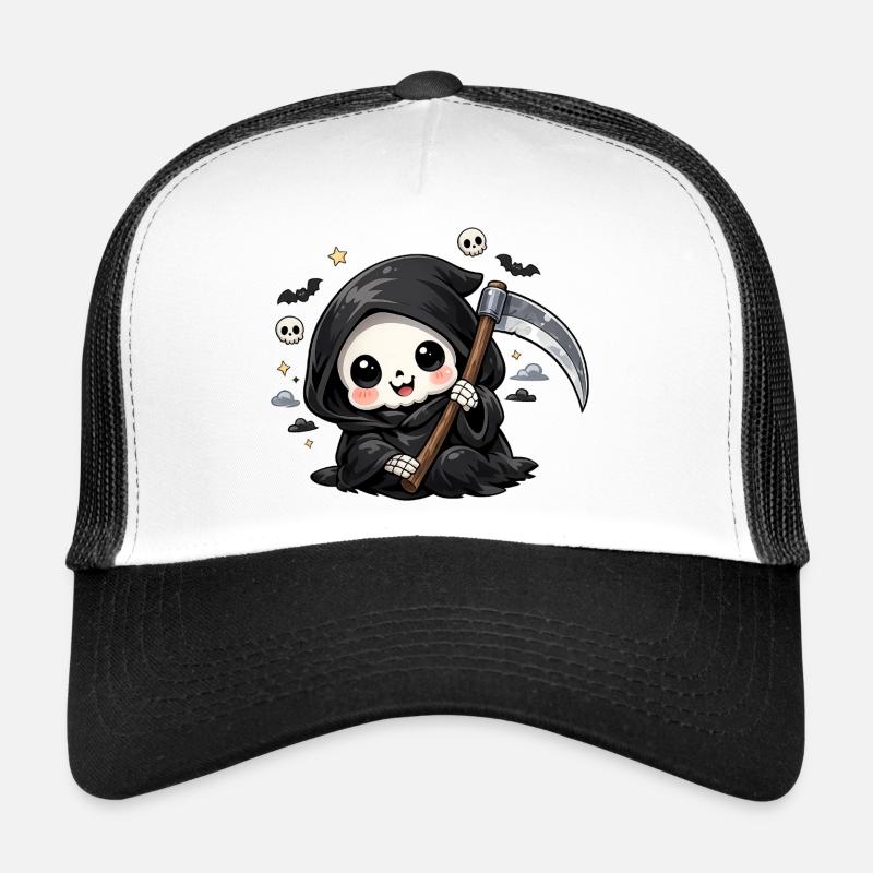 Cuddly Grim Reaper with Scythe Trucker Cap