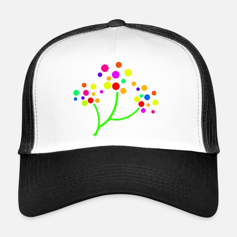 Neon Confetti Tree - Trucker Cap - white/black
