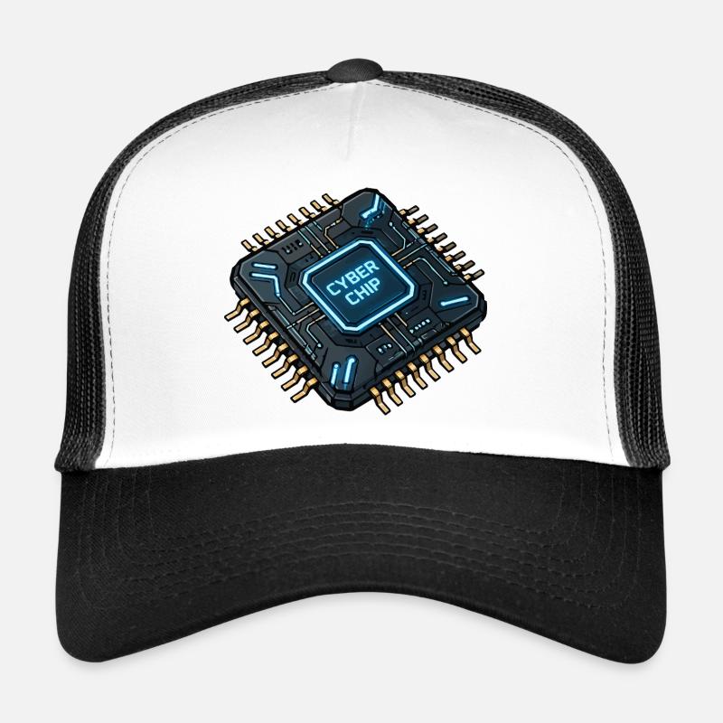 Cyberchip Circuit Néon Casquette trucker 