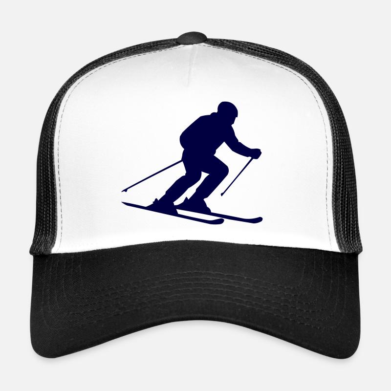 Skier Silhouette Midnight Blue Trucker Cap