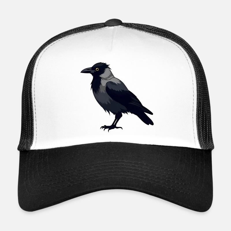 Corbeau noir Casquette trucker 