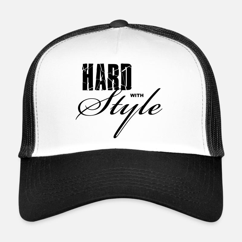 Hard with Style - Casquette trucker  - blanc/noir
