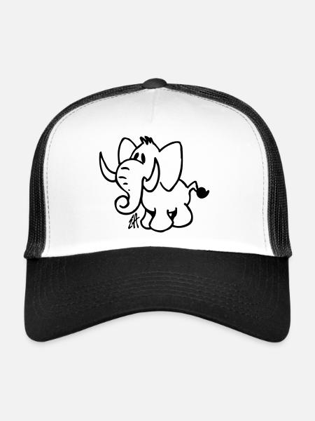 Elephant - Trucker Cap - white/black - Front