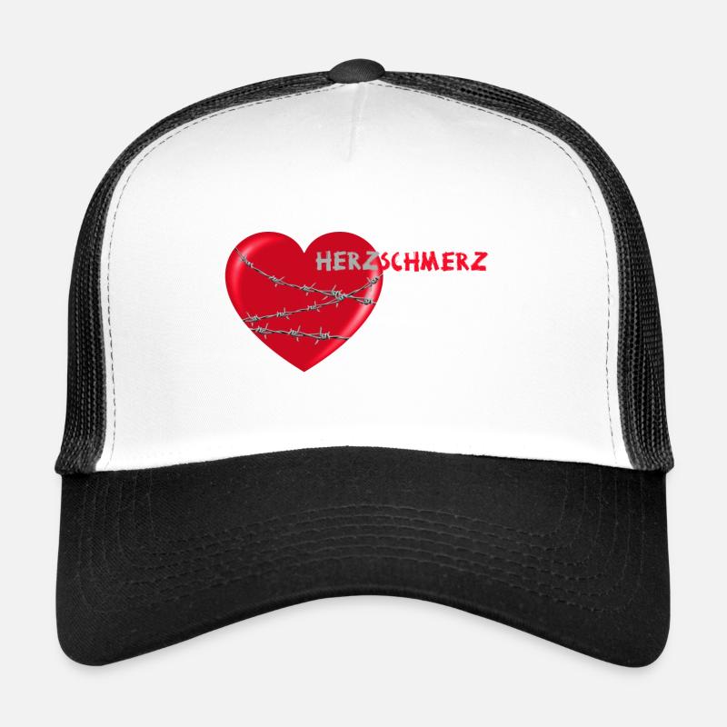 herzschmerz herz mit stacheldraht - Trucker Cap - Weiß/Schwarz