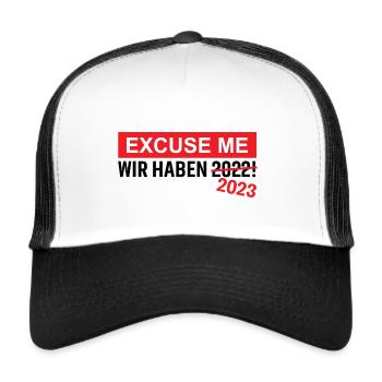 Excuse Me 2023 - Trucker Cap - Weiß/Schwarz - Vorne