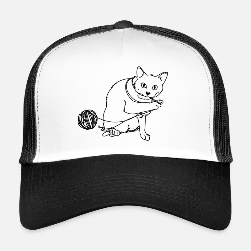 Playing cat - Trucker Cap - white/black