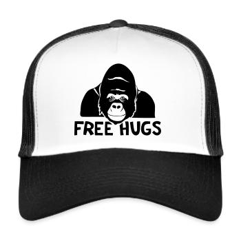Free Hugs Gorille - Casquette trucker  - blanc/noir - Devant