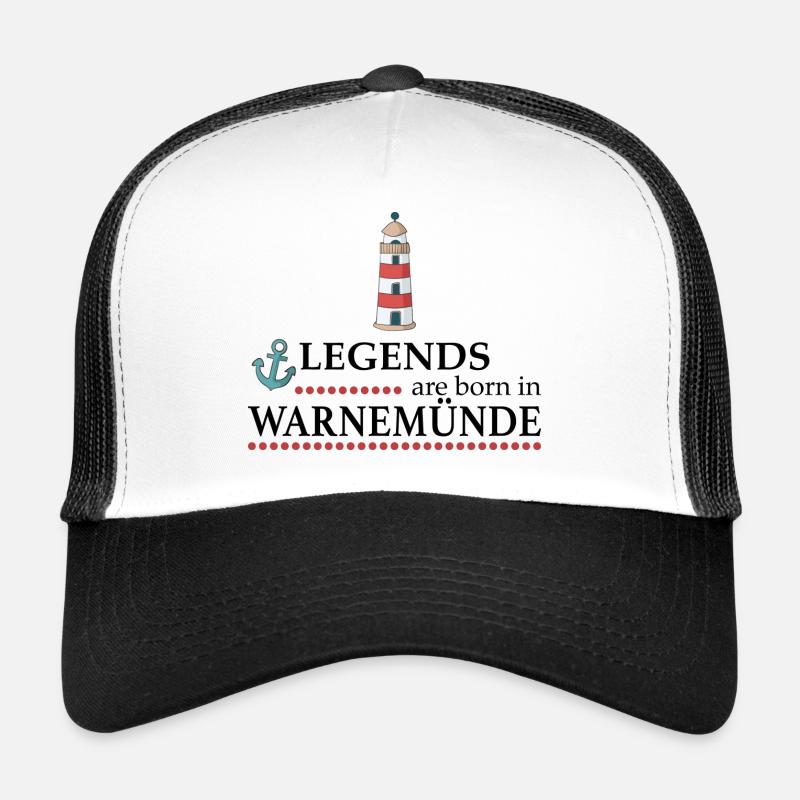 Tolles Design von Warnemünde - Trucker Cap - Weiß/Schwarz