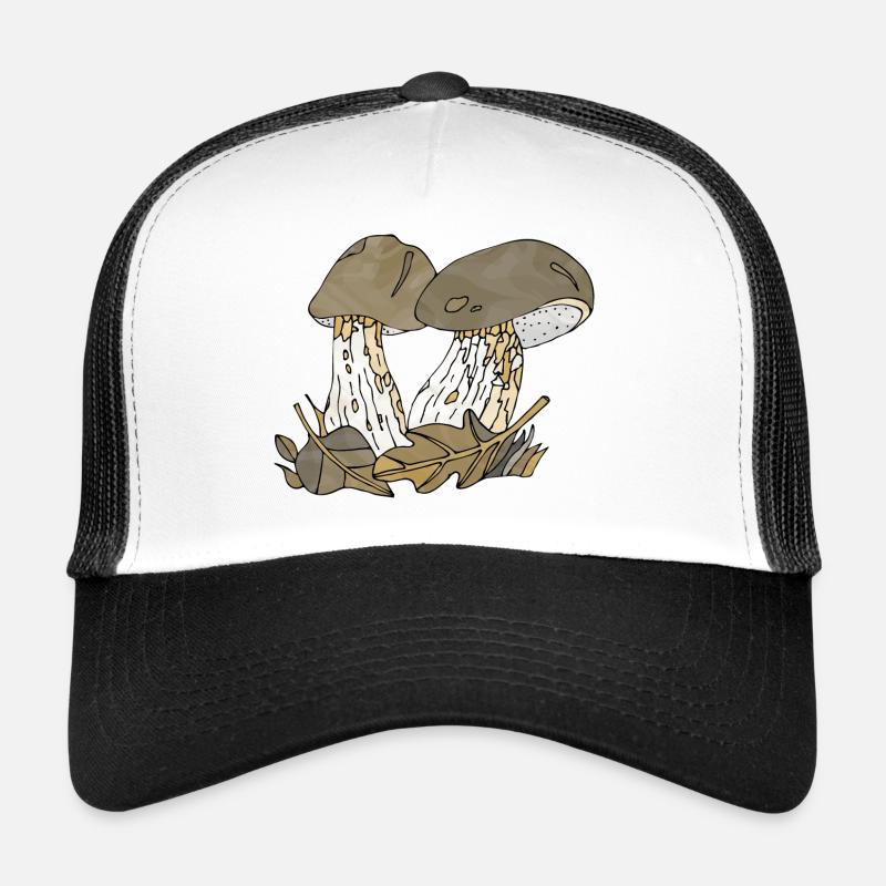 Pilze - Trucker Cap - Weiß/Schwarz
