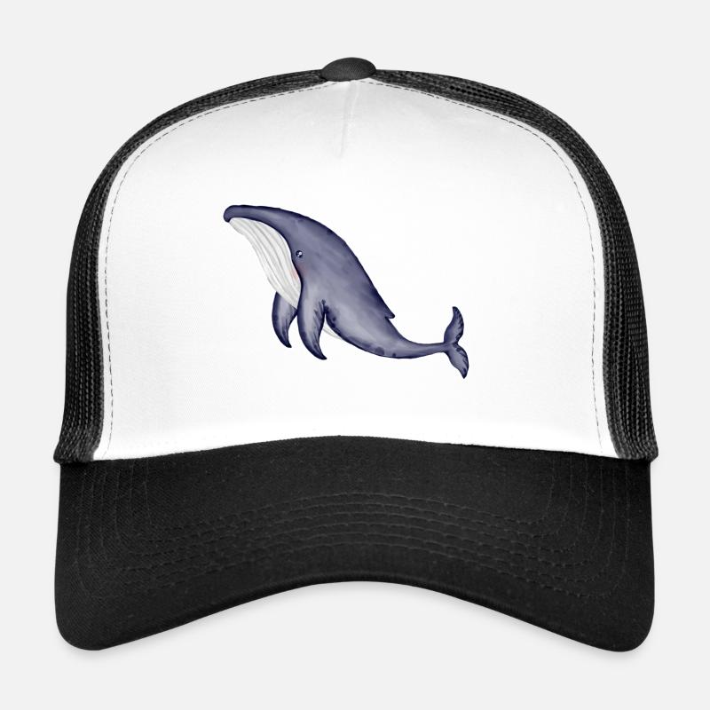 baleine - rorqual bleu - aquarelle Casquette trucker 