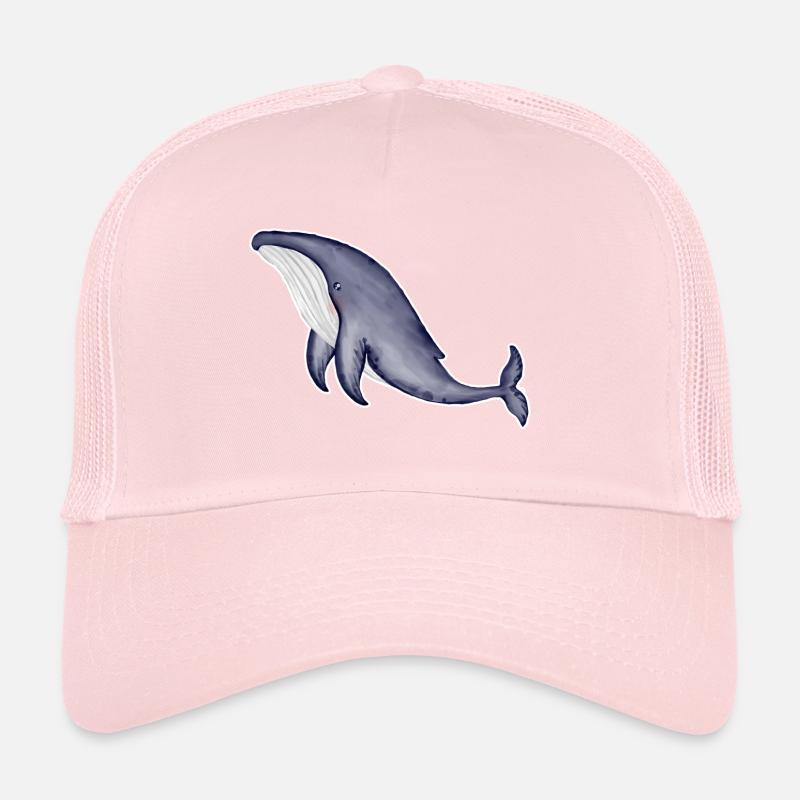 baleine - rorqual bleu - aquarelle Casquette trucker 