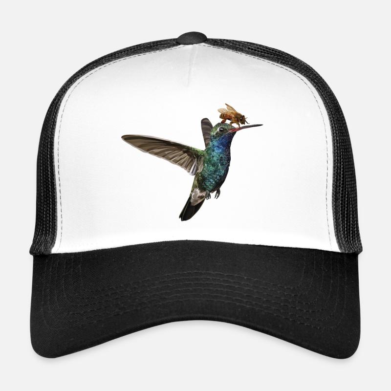 Colibri und Biene - Trucker Cap - Weiß/Schwarz