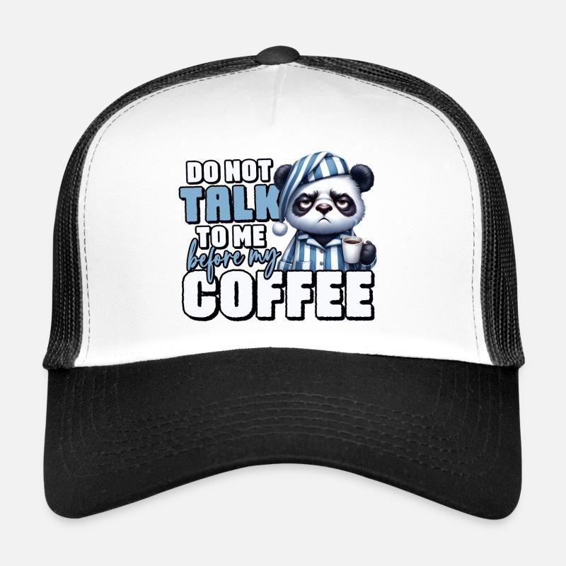 Mürrischer Panda Bär mit Kaffee Trucker Cap