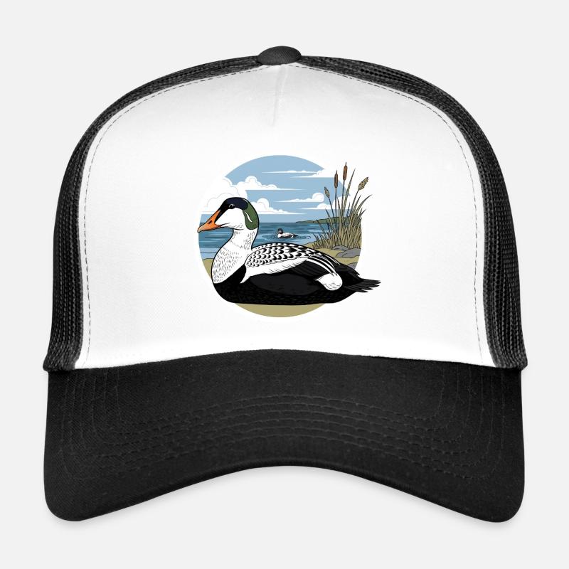 Eiderente Somateria Mollissima - Trucker Cap - Weiß/Schwarz