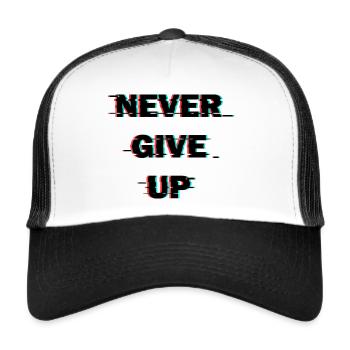never give up krissel - Casquette trucker  - blanc/noir - Devant