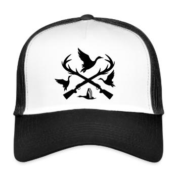 Chasse aux canards Chasse chasse Chasse Chasse Suisse - Casquette trucker  - blanc/noir - Devant