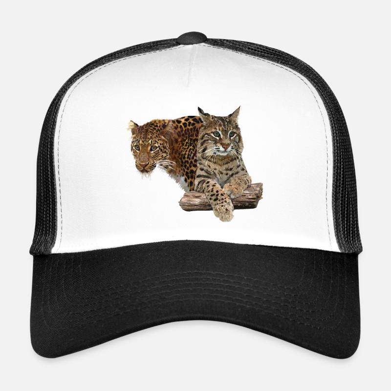 Leopard und Luchs - Trucker Cap - Weiß/Schwarz