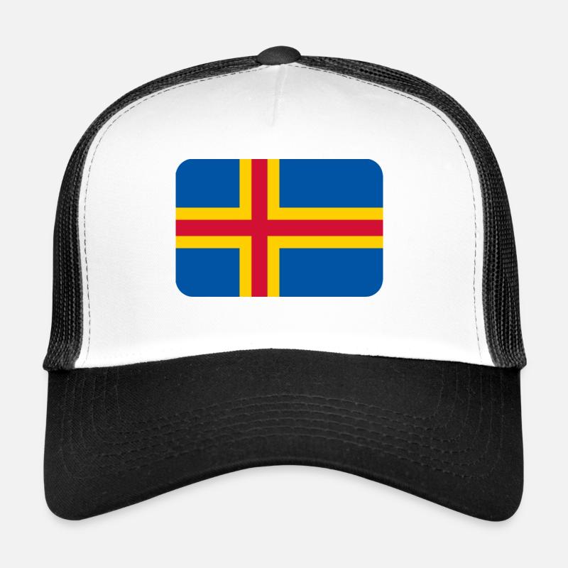 ALAND FLAG round corner 400 dpi Trucker Cap