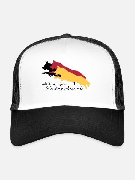 altdeutscher schäferhund - Trucker Cap - Weiß/Schwarz