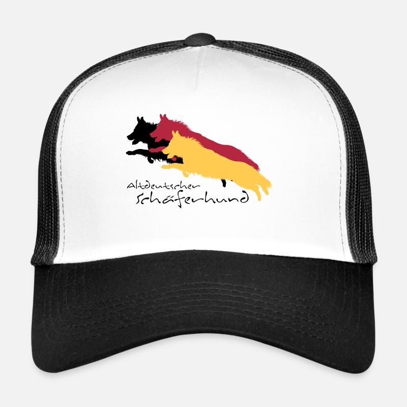 altdeutscher schäferhund - Trucker Cap - Weiß/Schwarz