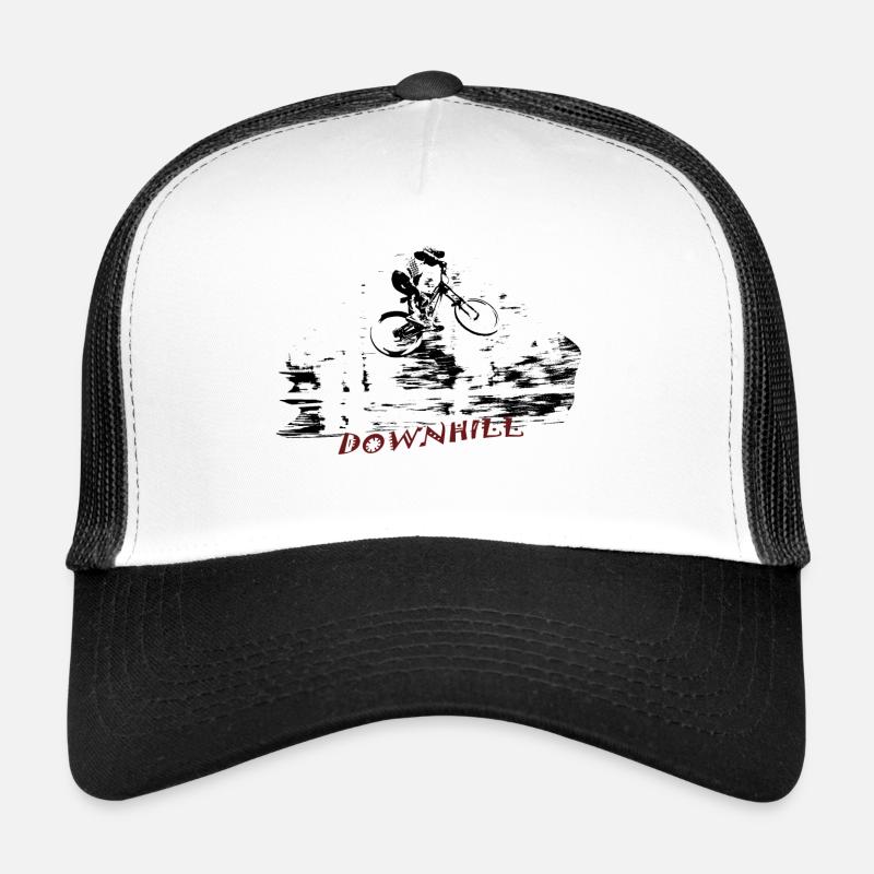 MTB bergab - Trucker Cap - Weiß/Schwarz