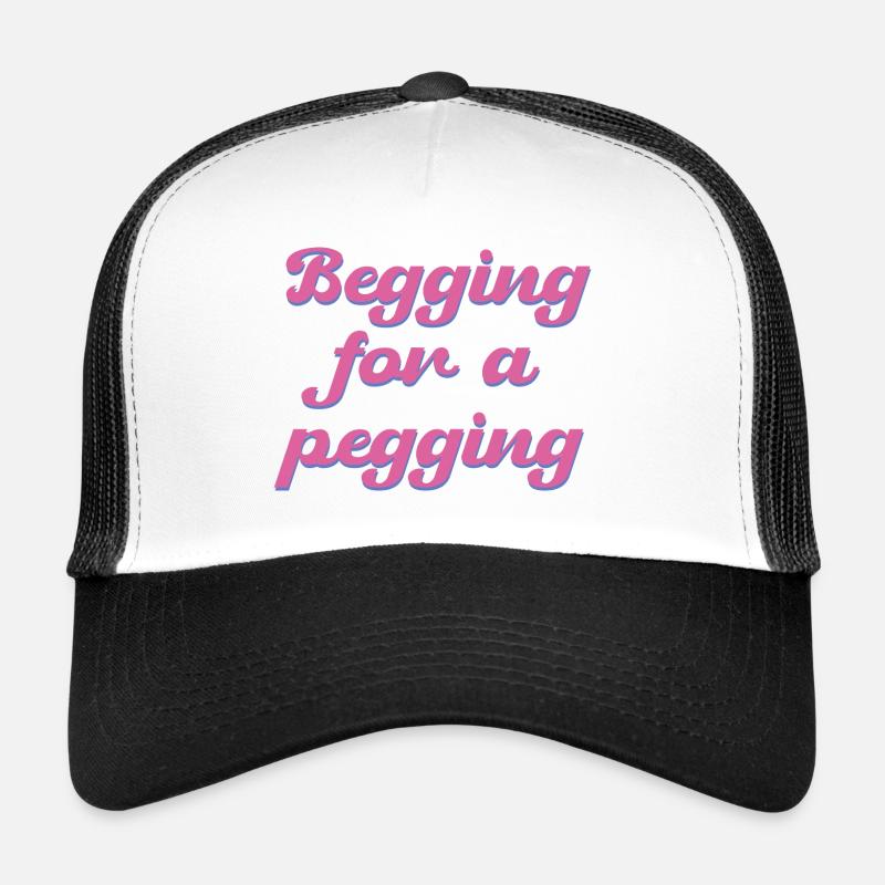Betteln um eine Pegging-Grafik - Trucker Cap - Weiß/Schwarz