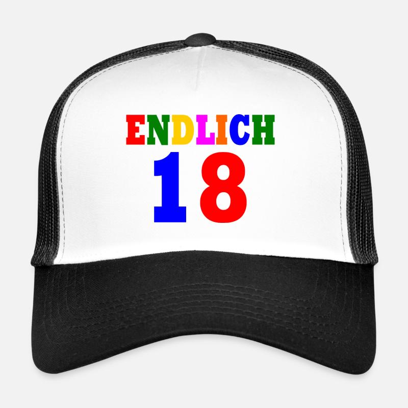 Endlich 18 - Trucker Cap - Weiß/Schwarz