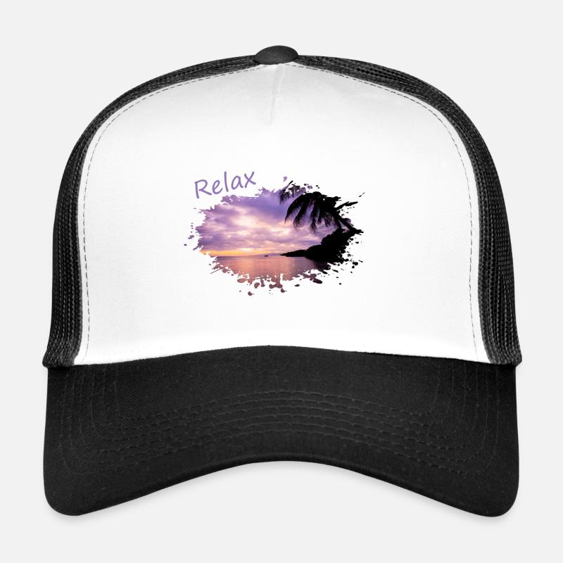 relax chill out Palmen palms sundown Trucker Cap