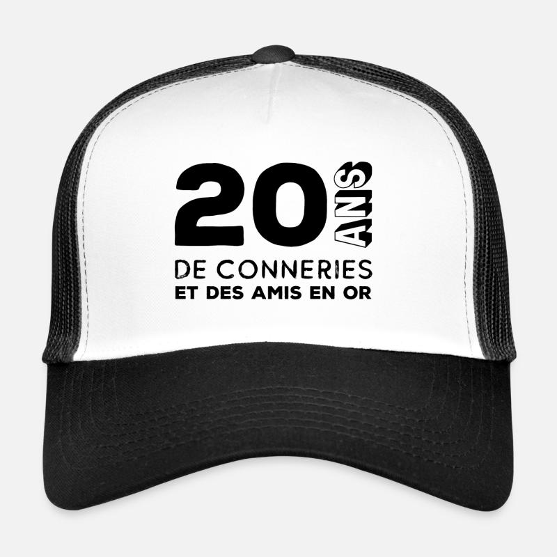 20 ans de conneries - Casquette trucker  - blanc/noir