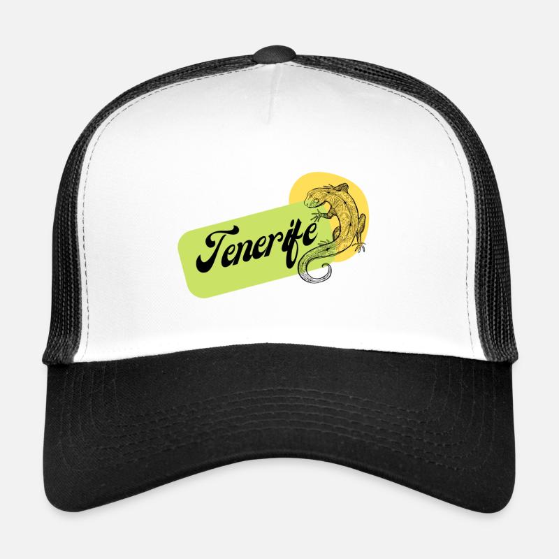 Tenerife Gecko Echse - Trucker Cap - Weiß/Schwarz