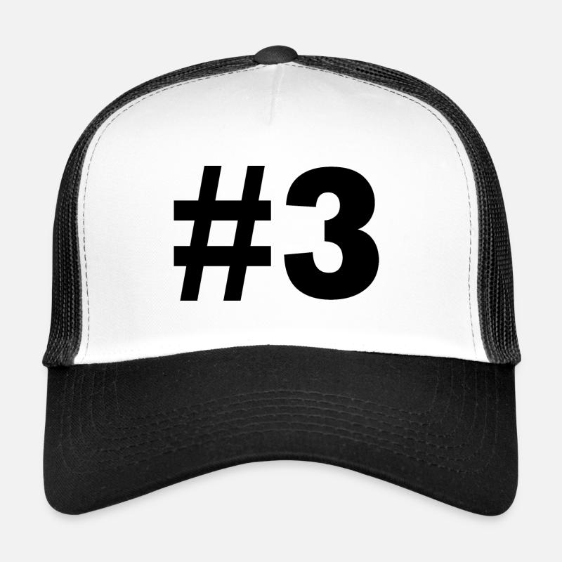 #3 - Trucker Cap - Weiß/Schwarz
