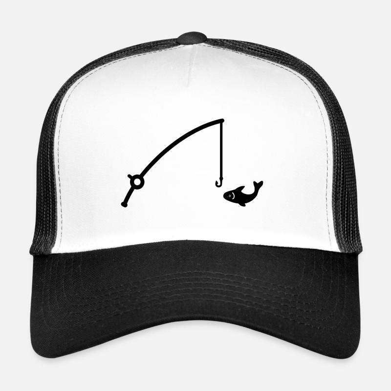 Canne à pêche - Casquette trucker  - blanc/noir