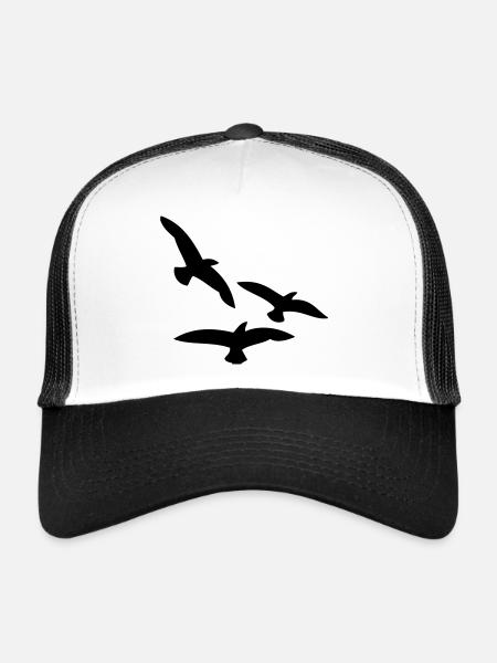 Birds - Trucker Cap - white/black - Front