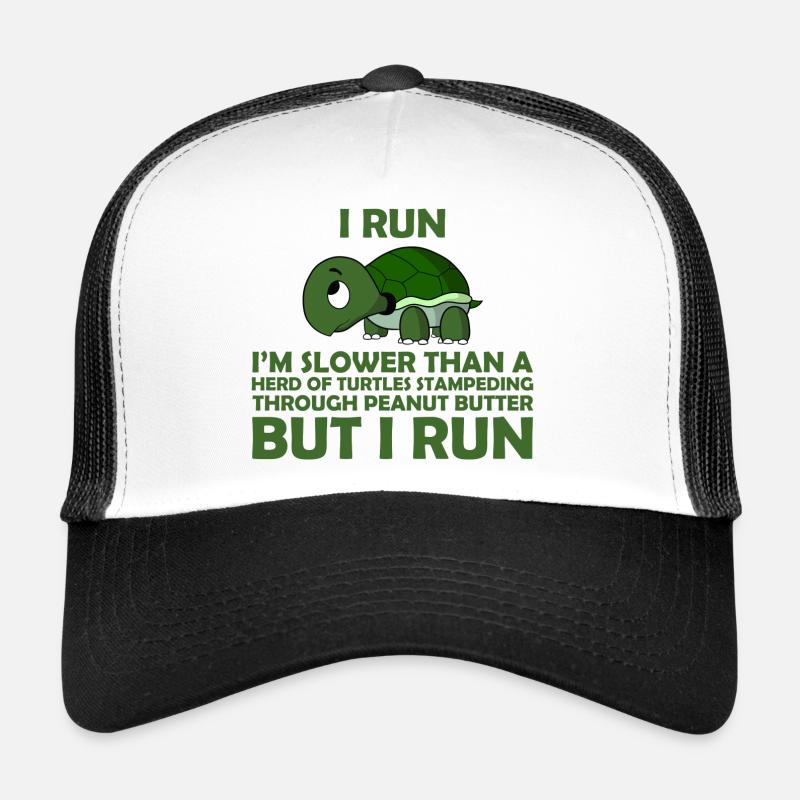I Run. I'm Slower than a Turtle But I Run - Trucker Cap - white/black