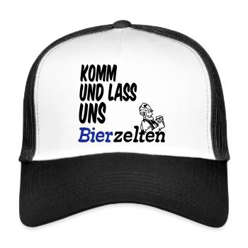 Bierzelt,Bier,Sprüche,Geschenk - Trucker Cap - Weiß/Schwarz - Vorne