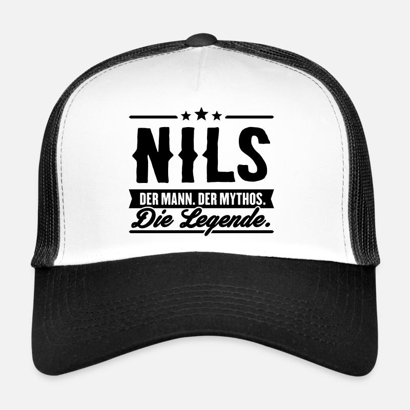 Man Myth Legend Nils - Trucker Cap - white/black