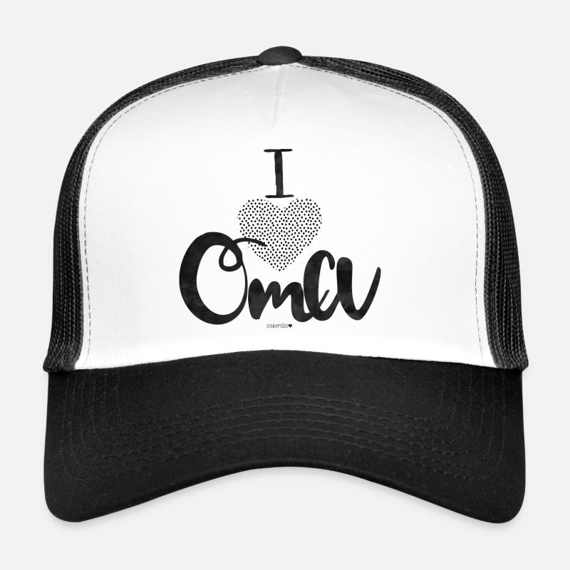I Love Oma Dotties - Trucker Cap - Weiß/Schwarz